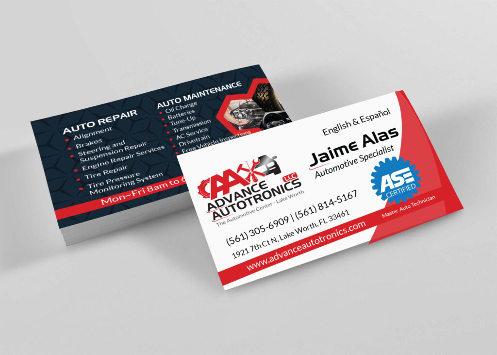 Advance Autotronics Business Card Design