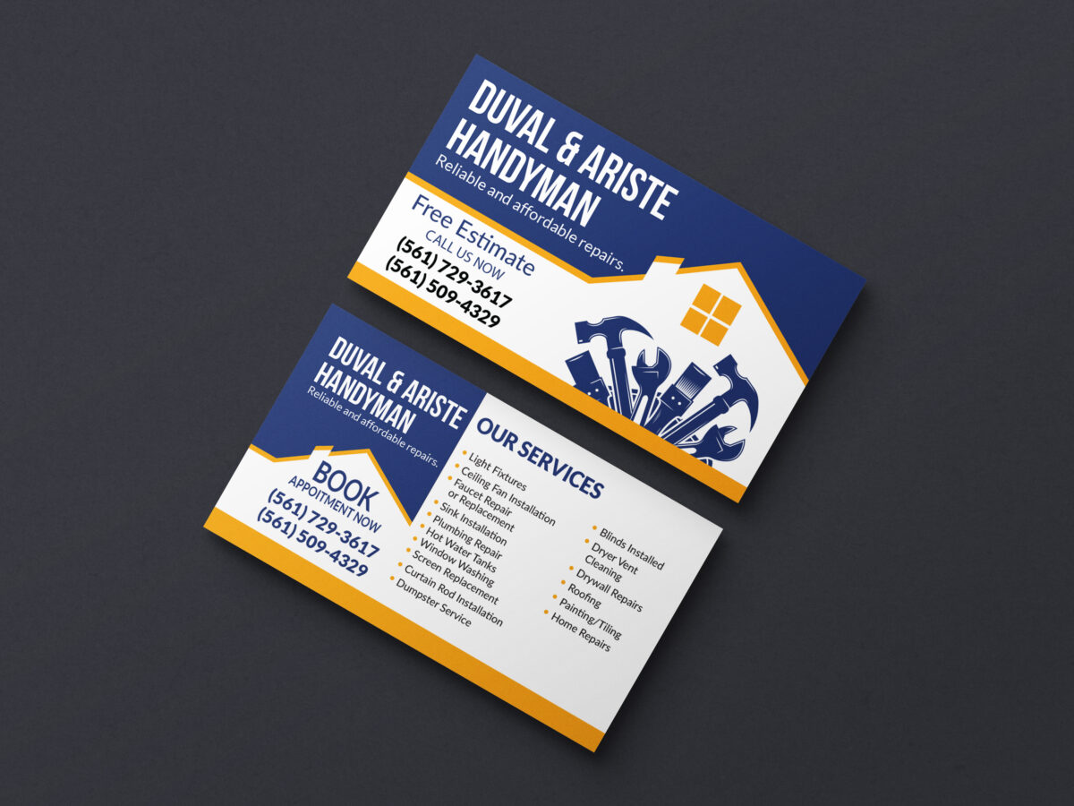 Duval & Ariste Handyman Business Card Design