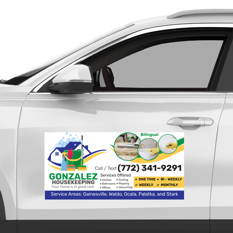 Gonzalez Housekeeping Car Magnet Design