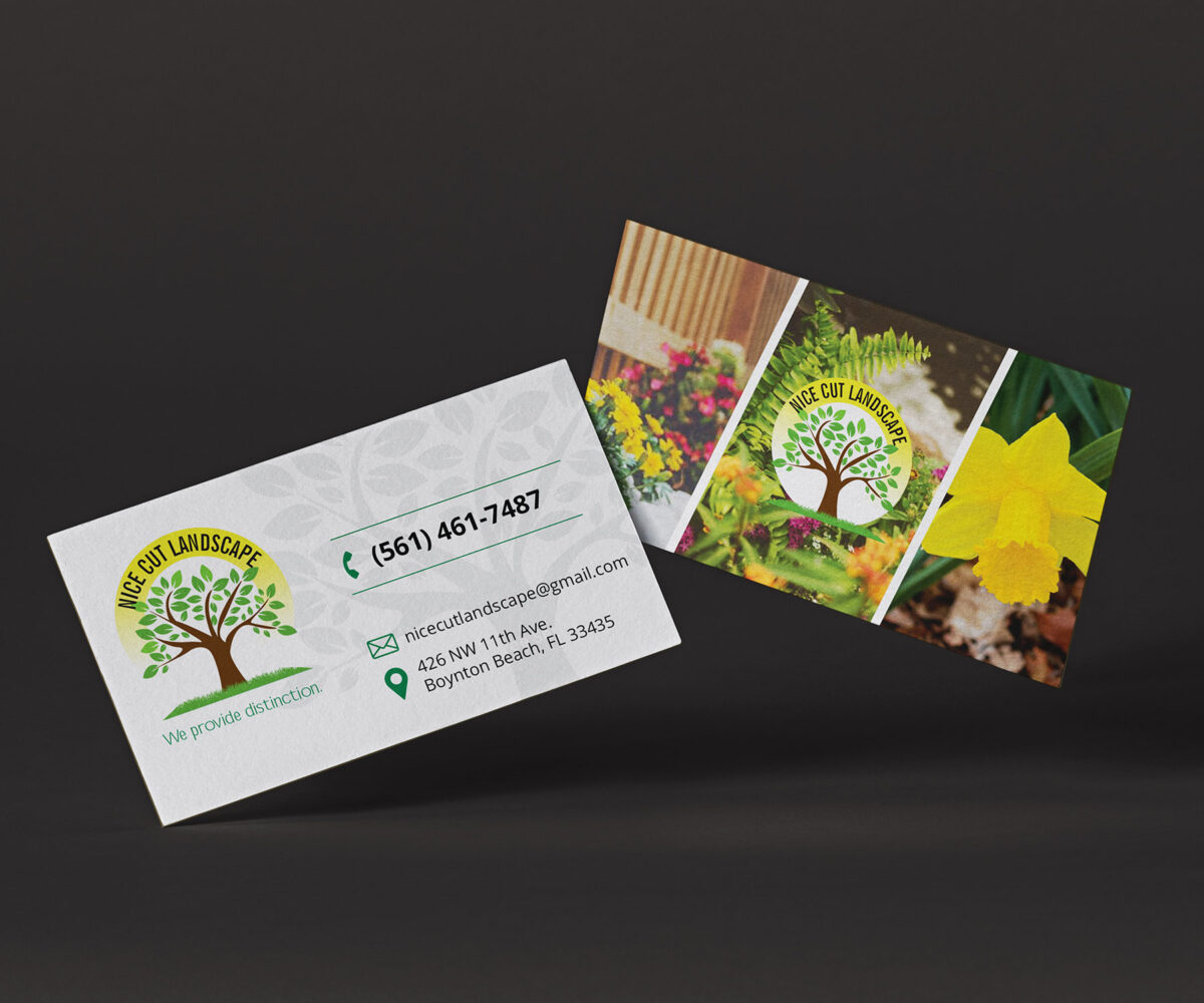 Nice Cut Landscape Business Card Design